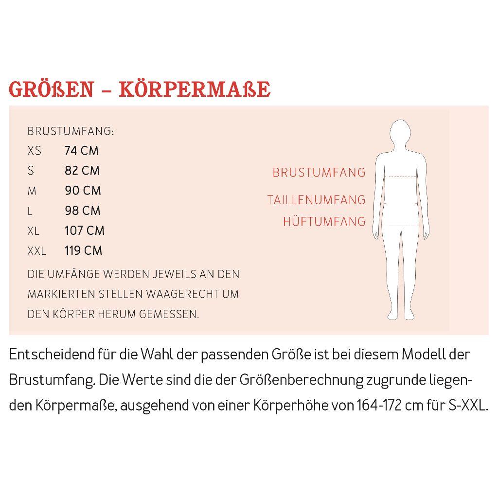 Papierschnittmuster Top mit V-Volant Frau Lydia XS-XXL